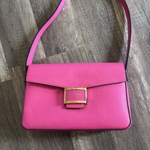 Kate Spade Vibrant Pink Shoulder Bag with Gold Accent